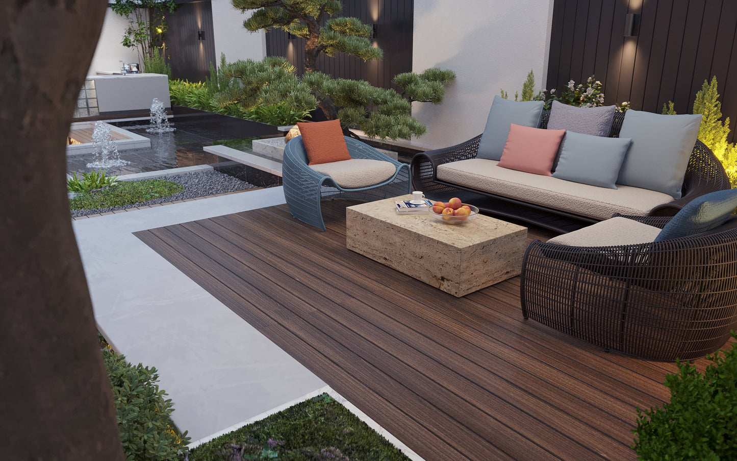Minimalist Travertine Plinth Centerpiece
