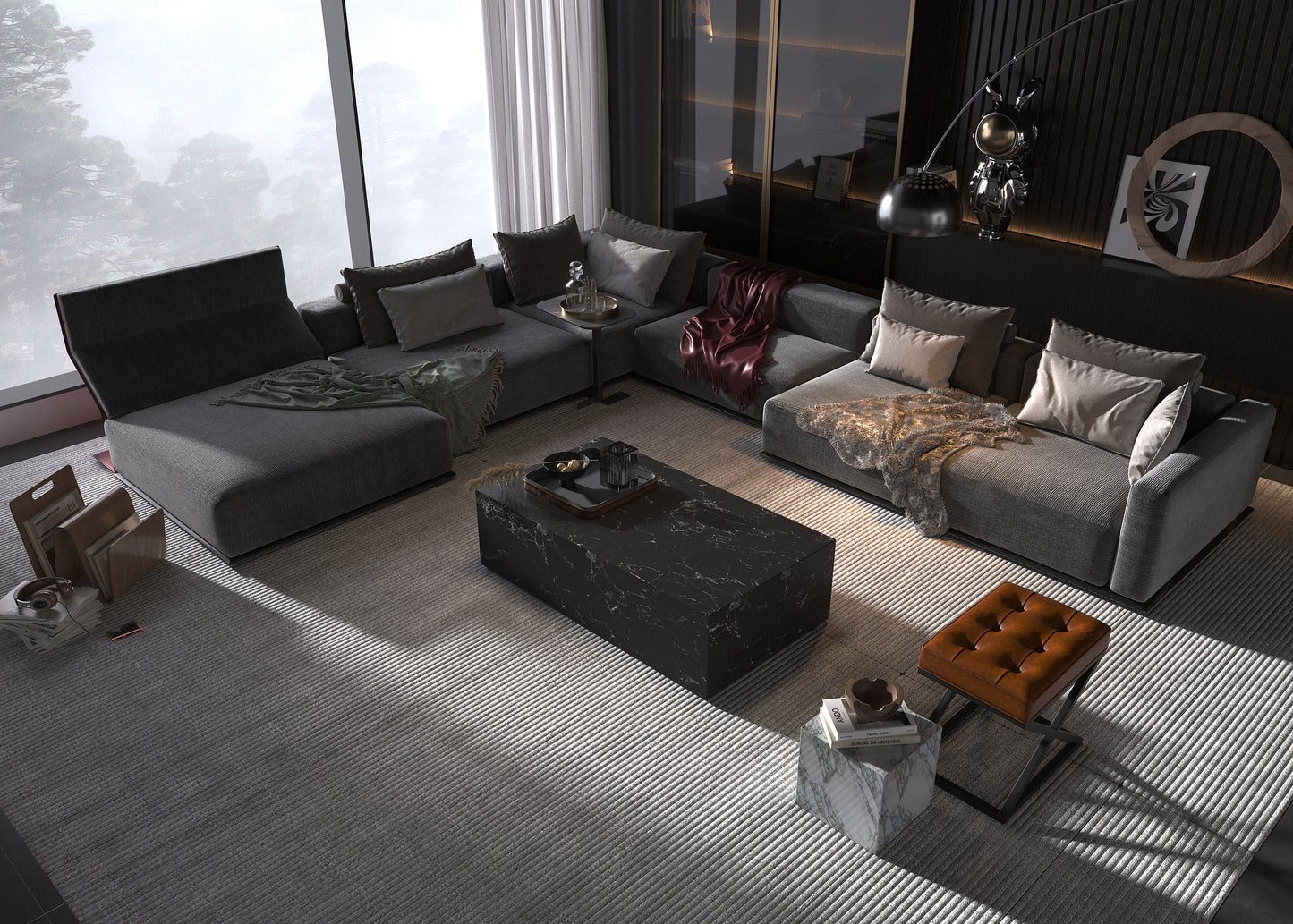 Saturation White Marble Center Coffee Table
